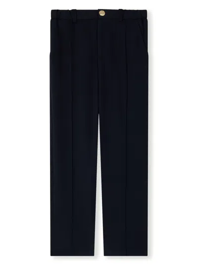 Bonpoint Kids' Falito Straight-leg Trousers In Blue
