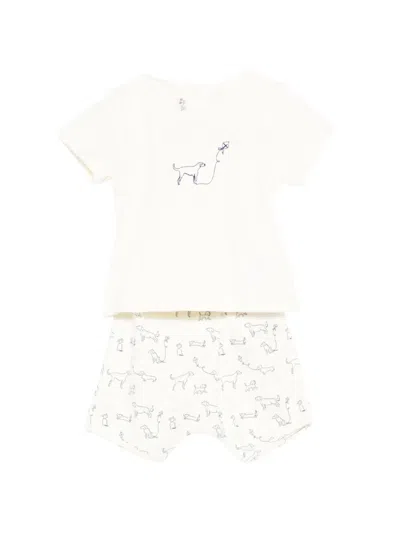 Bonpoint Babies' Fanilo Dog-print Shorts Set (set Of Two) In White