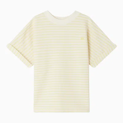 Bonpoint Farah Yellow Striped Cotton Blend T-shirt