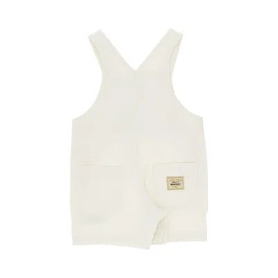Bonpoint 'farell' Striped Cotton Overall Kids In White
