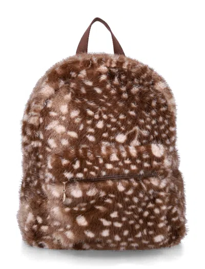 Bonpoint Faux Fur Backpack In Marrone