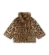 Bonpoint Downjacket In Leopard Faux Fur Kids In Animal Print