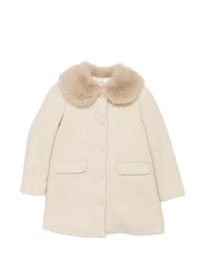 Bonpoint Kids' Faux-fur Coat In Neutrals