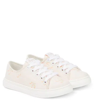 Bonpoint Kids' Fei Canvas Sneakers In Pink