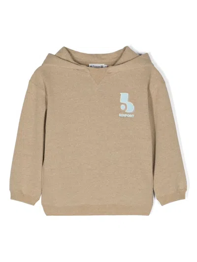 Bonpoint Kids' Felix Logo-embroidered Hoodie In Neutrals