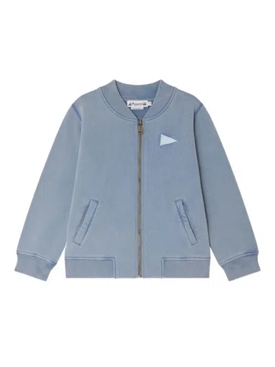 Bonpoint Kids' Loreto Jacket In Organic Cotton Fleece In Blue