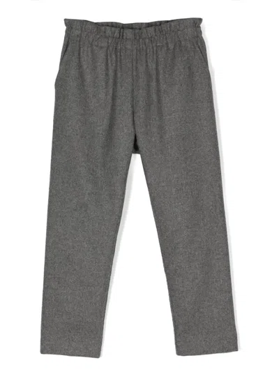 Bonpoint Kids' Fetiche Paperbag-waist Trousers In Grigio