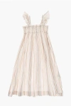 Bonpoint Flared Striped Dress In Neutral