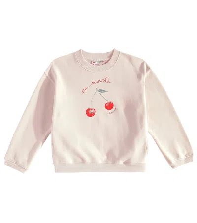 Bonpoint Fleurette Printed Cotton Sweatshirt In Pink