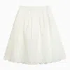 Bonpoint Flora Milk-white Cotton Skirt In White