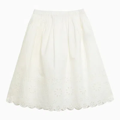 Bonpoint Flora Milk-white Cotton Skirt