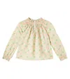 Bonpoint Floral Cotton Blouse In Neutral