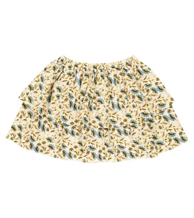 Bonpoint Kids' Floral Cotton Skirt In Chalk
