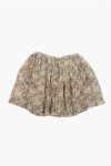 Bonpoint Floral-motif Corduroy Skirt With Drawstring Waist In Gray