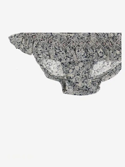 Bonpoint Floral Organic Cotton Swim Briefs In Gray