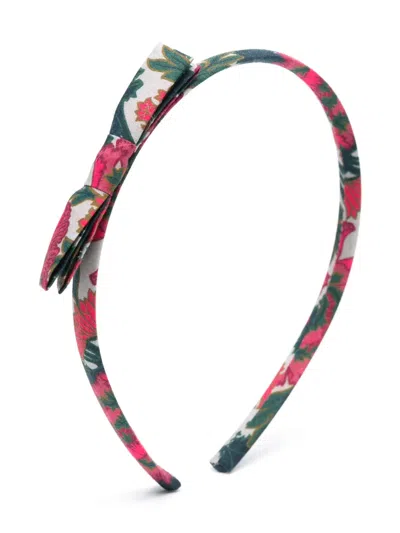 Bonpoint Babies' Floral-print Cotton Head Band In Pink