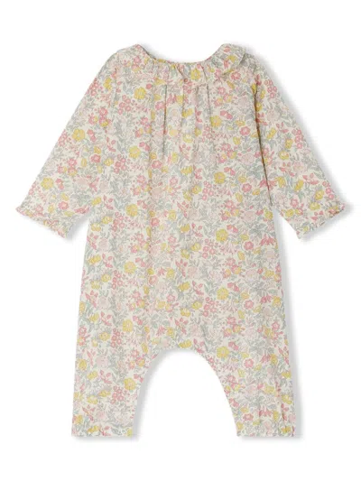 Bonpoint Babies' Floral-print Cotton Romper In Multicolour