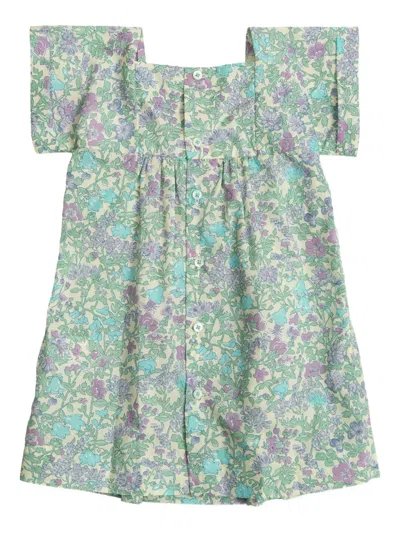 Bonpoint Babies' Floral-print Dress In Green