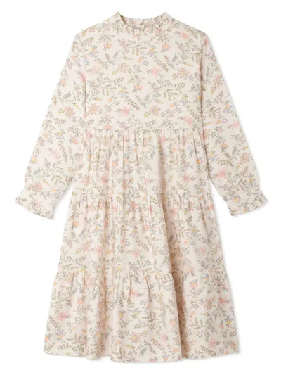 Bonpoint Kids' Floral Print Dress In Neutrals