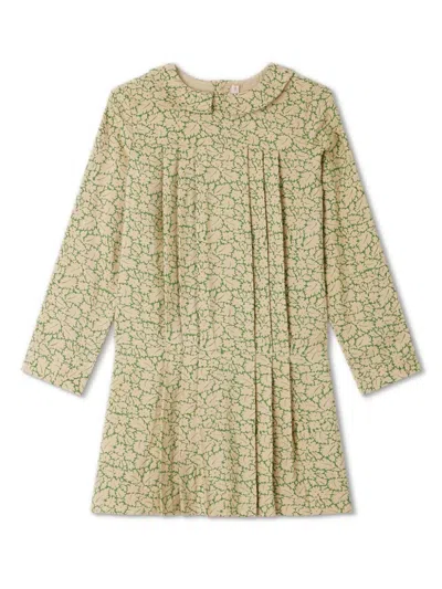 Bonpoint Kids' Floral Print Dress In Neutrals