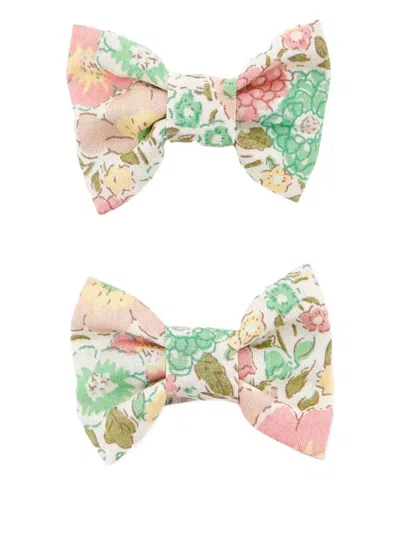 Bonpoint Kids' Floral-print Hair Clip (pack Of Two) In Multi