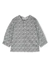 Bonpoint Floral-print Long-sleeve Blouse In Neutrals