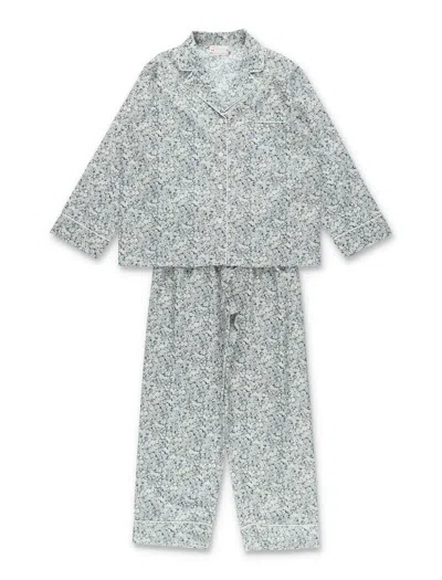 Bonpoint Floral Print Paintjamas For Girls In Blue Floral Print