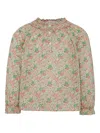 Bonpoint Floral-print Ruffled Blouse In Brown
