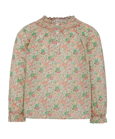 BONPOINT FLORAL-PRINT RUFFLED BLOUSE