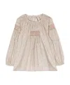 Bonpoint Floral-print Cotton Blouse In Nude