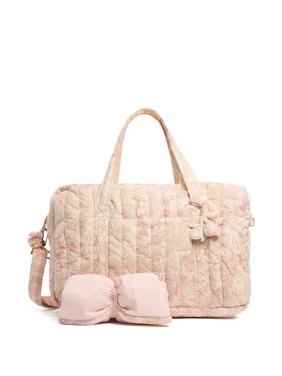Bonpoint Floral Quilted Changing Bag In Neutral