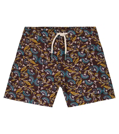 Bonpoint Kids' Floral Swim Trunks In Fl Figue