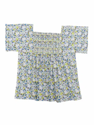 Bonpoint Kids' Floral T-shirt In Blue