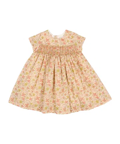 Bonpoint Floral-print Smocked Dress In Pink
