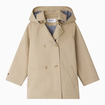 Bonpoint Florie Beige Cotton Trench Coat In Neutral