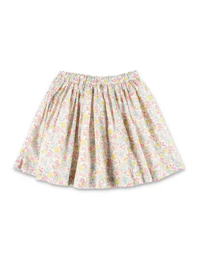 Bonpoint Kids' Jupe Floral-print Cotton Skirt In Bunt