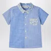 BONPOINT FREDY PATCHWORK LIGHT BLUE SHIRT