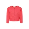 Bonpoint Cherry-jacquard Cardigan In Fuchsia