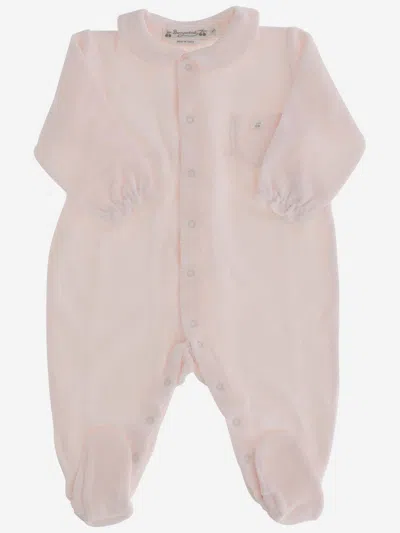 Bonpoint Babies' Full Length Velvet Jumpsuit In Pink