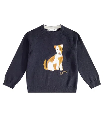 Bonpoint Kids' Gabor Wool And Cotton Sweatshirt In Blue