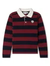 Bonpoint Gad Striped Polo Shirt In Red