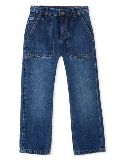 Bonpoint Kids' Gael Straight-leg Jeans In Jean Clair