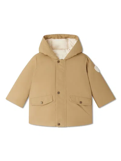 Bonpoint Babies' Galaxy Logo-appliqué Parka Coat In Braun