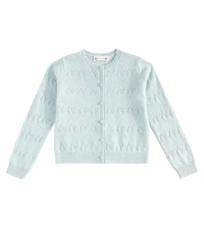 Bonpoint Kids' Galina Cashmere Cardigan In Blue