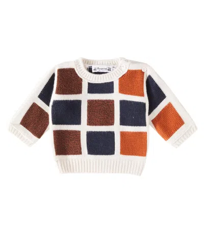 Bonpoint Gallen Colorblocked Wool Sweater In Brown