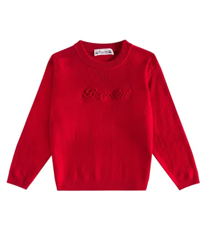 Bonpoint Kids' Garcin Logo Wool Sweater In Red