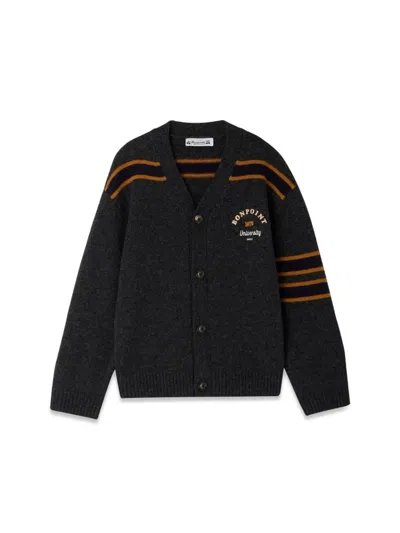 Bonpoint Kids' Stripe-detail Wool Cardigan In Blue