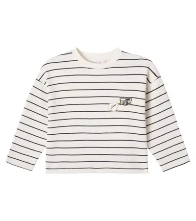 Bonpoint Kids' Gaya Cotton-blend Fleece Sweatshirt In White