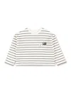Bonpoint Gaya Girls Striped Sweatshirt With Camera Patch In Multi