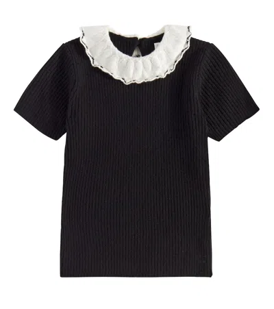 Bonpoint Kids' Genie Wool Sweater In Black